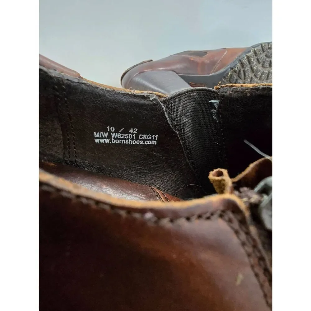Born Carteret Ankle Bootie Heels W62501 Brown Leather Zip Women’s Size 10
